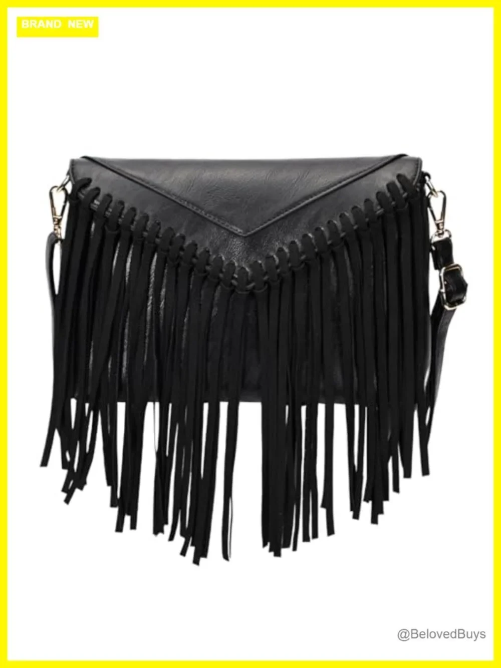 Women's Faux Leather Fringe Tassel Crossbody Shoulder Purse Handbag